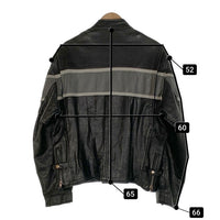 HOT LEATHERS ホットレザー スタンドカラー レザーシングルライダースジャケット ブラック グレー ライナー無 Size 44 福生店