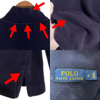 POLO RALPH LAUREN ポロラルフローレン スタンドカラー ハーフジップ ロングスリーブ コットン トレーナー ネイビー Size L 福生店