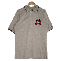 90's Champion チャンピオン ミッキーマウス 刺繡 半袖ポロシャツ グレー 青タグ刺繡 Size L 福生店