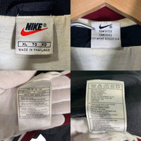 90's NIKE ナイキ ハーフジップ ナイロンジャケット ロゴ刺繡 白タグ ブラック Size XL 福生店