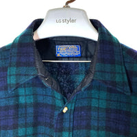 PENDLETON ペンドルトン 70's USA製 ウールシャツ 片ポケット グリーンxブラック sizeL 瑞穂店