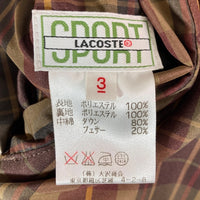 LACOSTE ラコステ リバーシブル ダウンベスト チェック ブラウン size3 瑞穂店
