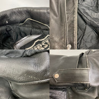 FIRST Genuine Leather ファーストジェニュインレザー TALONジップ ダブル ライダースジャケット ブラック size38 瑞穂店