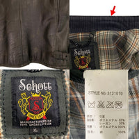 Schott ショット クラシックレーサー シングルライダースジャケット ブラック 牛革 USED加工 3121010 Size XL 福生店