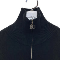 Darich ダーリッチ ハーフジップリブニットワンピース ブラック sizeL 瑞穂店