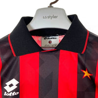 Lotto ロット ACミラン 93-94 ホーム 長袖 ユニフォーム ブラックxレッド size- 瑞穂店