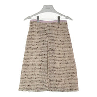 M'S GRACY エムズグレイシー ツィード ノーカラージャケット スカート セットアップ ピンクベージュ size38 瑞穂店