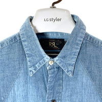 RRL ダブルアールエル 90's 三ツ星タグ シャンブレー ウエスタンシャツ ライトインディゴ sizeM 瑞穂店
