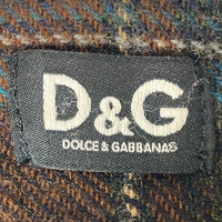 DOLCE&GABBANA ドルチェアンドガッバーナ ダブルウエスト チェック ウール パラシュート カーゴ ボンテージパンツ グリーン size46 瑞穂店
