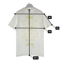 STUSSY ステューシー LEAVE ME ALONE ロゴモチーフ Tシャツ ホワイト sizeM 瑞穂店
