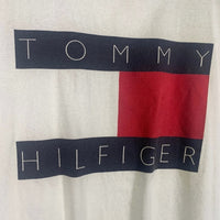 90's TOMMY HILFIGER トミーヒルフィガー ビッグフラッグ プリントTシャツ ホワイト USA製 Size L 福生店