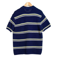 Chez Rien オーガニックコットン ニットポロシャツ ボーダー ネイビー Size M 福生店