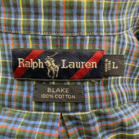 Ralph Lauren ラルフローレン BLAKE ボタンダウン チェックシャツ ブルー コットン Size L 福生店
