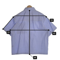 VAUCLUSE STUDIOS Striped Signature Short Sleeve Shirt ストライプシャツ 半袖 ライトブルー Size M 福生店