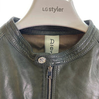 Delan デラン スタンドカラー レザージャケット グレー size54 瑞穂店