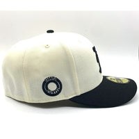 EXAMPLE エグザンプル New Era ニューエラ 59FIFTY 刺繡 2トーン ベースボールキャップ ナチュラル ブラック Size 7 5/8 (60.6cm) 福生店