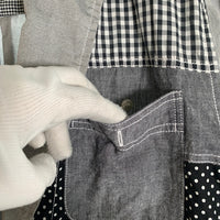 GANRYU ガンリュウ 14SS 3B テーラード シャツジャケット チェック ドット シャンブレー グレー EM-B005 AD2013 Size S 福生店