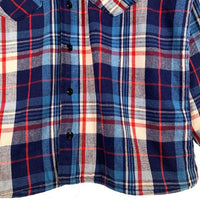 80's Frostproof フロストプルーフ チェックフランネルシャツ 中綿キルティング ブルー レッド USA製 Size L 福生店