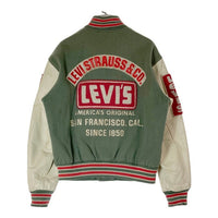 Levi's リーバイス 韓国製 袖レザー 前後袖ワッペン スタジャン グリーン sizeL 瑞穂店
