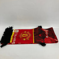 MANCHESTER UNITED マンチェスターユナイテッド David Beckham デイビッド ベッカム プリントスカーフ MADE IN UK レッド 瑞穂店
