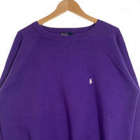Polo by Ralph Lauren ポロラルフローレン 前Vガゼット ラグランスリーブ クルーネックスウェットトレーナー パープル Size M 福生店