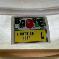 A BATHING APE アベイシングエイプ ABC CAMO BIG HEAD TEE カモ ビッグヘッド プリントTシャツ ホワイト Size L 福生店