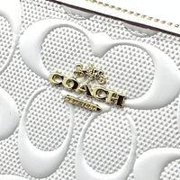 COACH コーチ CT921 シグネチャー パテントレザー ラウンドファスナーウォレット 長財布 ホワイト ストラップ 福生店