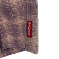 80-90's STUSSY ステューシー オンブレチェック フランネルイージーショーツ ショートパンツ ネイビー ピンク USA製 Size L 福生店