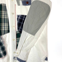 JUNYA WATANABE COMME des GARCONS MAN ジュンヤワタナベ コムデギャルソンマン WI-B010 AD2011 リネン混 タータンチェック パッチワークシャツ ホワイト sizeXS 瑞穂店
