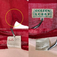 GOLDEN LOBBY ゴールデンロビー 半袖 オープンカラー ボーリング シャツ レッド ナチュラル Size 36 福生店