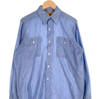 70's BIG YANK ビッグヤンク シャンブレー ワークシャツ ライトブルー 襟芯 Size M 相当 福生店