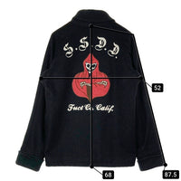 FUCT ファクト SSDD 両面刺繍 袖レザースタジャン ファラオジャケット ブラック sizeS 瑞穂店