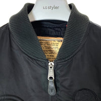 ALPHA INDUSTRIES アルファインダストリーズ TA0114-001 同色ワッペン刺繍 MA-1 フライトジャケット ブラック sizeXL 瑞穂店