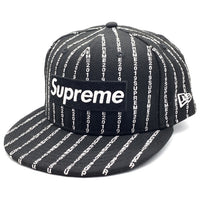SUPREME シュプリーム 19SS Text Stripe New Era テキストストライプ ニューエラ ベースボールキャップ ブラック Size 8 (63.5cm) 福生店