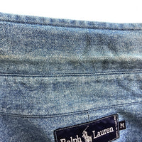 Polo Ralph Lauren ポロラルフローレン 30周年記念刺繍 ボタンダウン デニムシャツ ライトインディゴ sizeM 瑞穂店