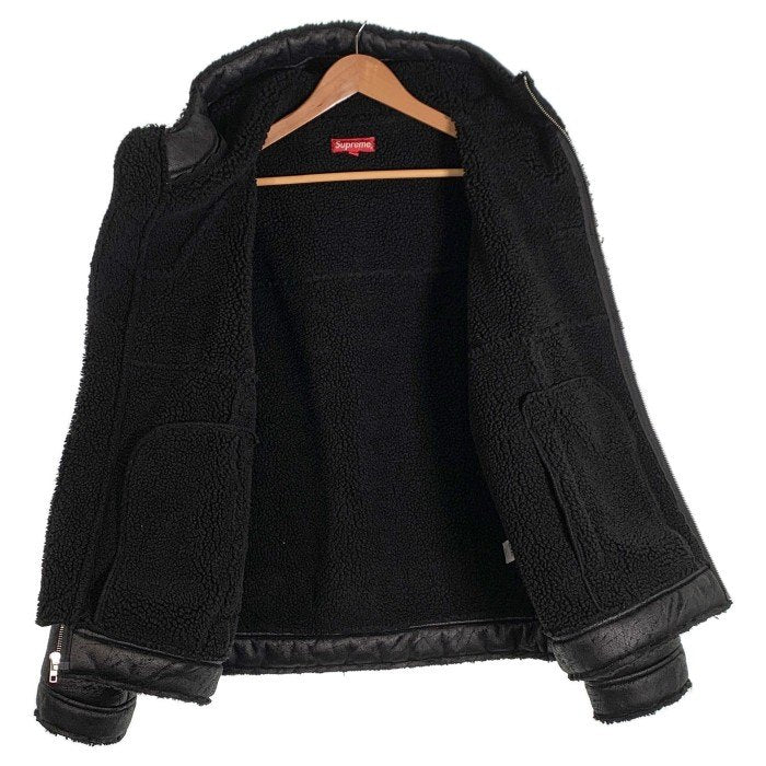 SUPREME シュプリーム 23SS Faux Shearling Hooded Jacket フェイクレザー シアリングフーデッドジャケット  ブラック 内ボア Size L 福生店