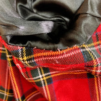 666 トリプルシックス LJM-8 ステアハイド タータン裏地 カーキベージュファスナーテープ フロントフラップ ライダースジャケット ディープレッド size44 瑞穂店