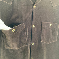 STEVENSON OVERALL Co. スティーブンソン オーバーオール UrbanLasso-UL1 ベロア ウエスタンシャツ ブラウン やや厚手 Size XL 福生店
