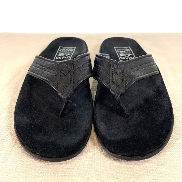 アイランドスリッパ　スウェードレザーブラック サイズ8 ISLAND SLIPPER アイランドスリッパ レザー スウェード トング