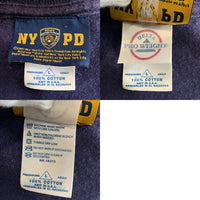 00's NYPD ニューヨーク市警察 刺繡ワッペン クルーネックTシャツ ネイビー DELTA Size L 福生店