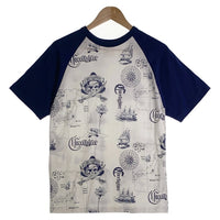 CORE FIGHTER コアファイター ラグランスリーブ マルチプリント Tシャツ ホワイト ネイビー 1 Size M 福生店