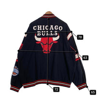 90's NBA CHICAGO BULLS シカゴ・ブルズ コットン スタジアムジャケット スタジャン JH DESIGN ジェフハミルトン ブラック レッド Size 4XL 福生店