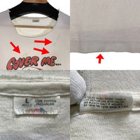 80's~ プリント Tシャツ COVER ME ホワイト フルーツオブザルーム Size L 福生店