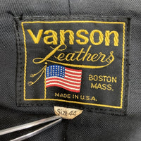 VANSON バンソン TJV USA製 後付けワッペン レザー チームジャケット ブラック×レッド size44 瑞穂店