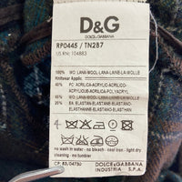 DOLCE&GABBANA ドルチェアンドガッバーナ ダブルウエスト チェック ウール パラシュート カーゴ ボンテージパンツ グリーン size46 瑞穂店