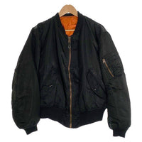 90's ALPHA アルファ MA-1 ナイロン フライトジャケット ブラック USA製 IDEAL Size XL 福生店