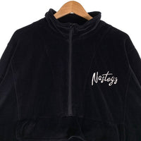 NASTOYS ナストイズ Velor Track Jacket ベロアトラックジャケット ハーフジップ プルオーバー ブラック Size L 福生店