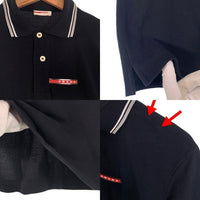 PRADA SPORT プラダスポーツ 鹿の子 ポロシャツ 半袖 ブラック コットン SJ887 2011 Size M 福生店