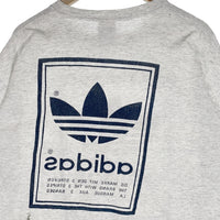 80's adidas アディダス ロゴプリント Tシャツ 両面 グレー 万国旗タグ USA製 Size L 福生店