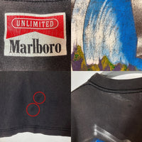 Marlboro マルボロ UNLIMITED TRAIN アンリミテッド トレイン USA製 マルボロタグ ポケット付きTシャツ フェードブラック sizeF 瑞穂店